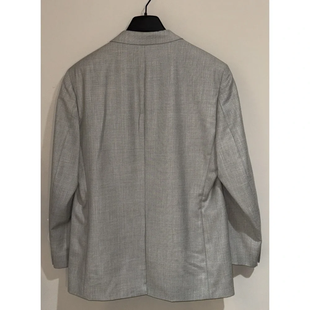 Chaps Blazer Sport Coat Men's 42R Light Gray 6 Pockets 2 Button Front Textured